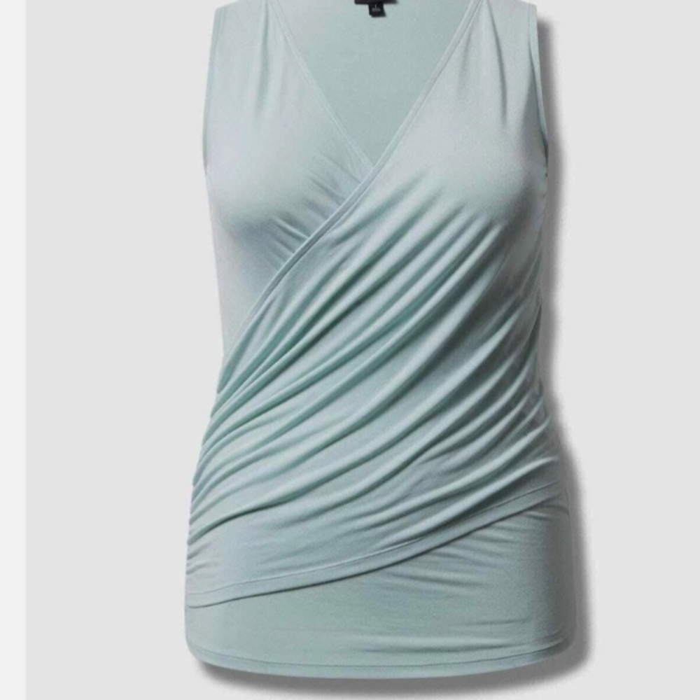 Torrid Green Ruched Wrap Tank Top